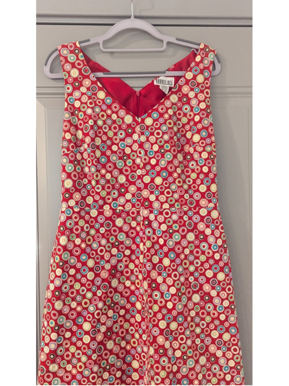 Vintage Robbie Bee Red Retro Polka Dot Fit & Flare Dress Size 8 Lined Sleeveless - Picture 2 of 5